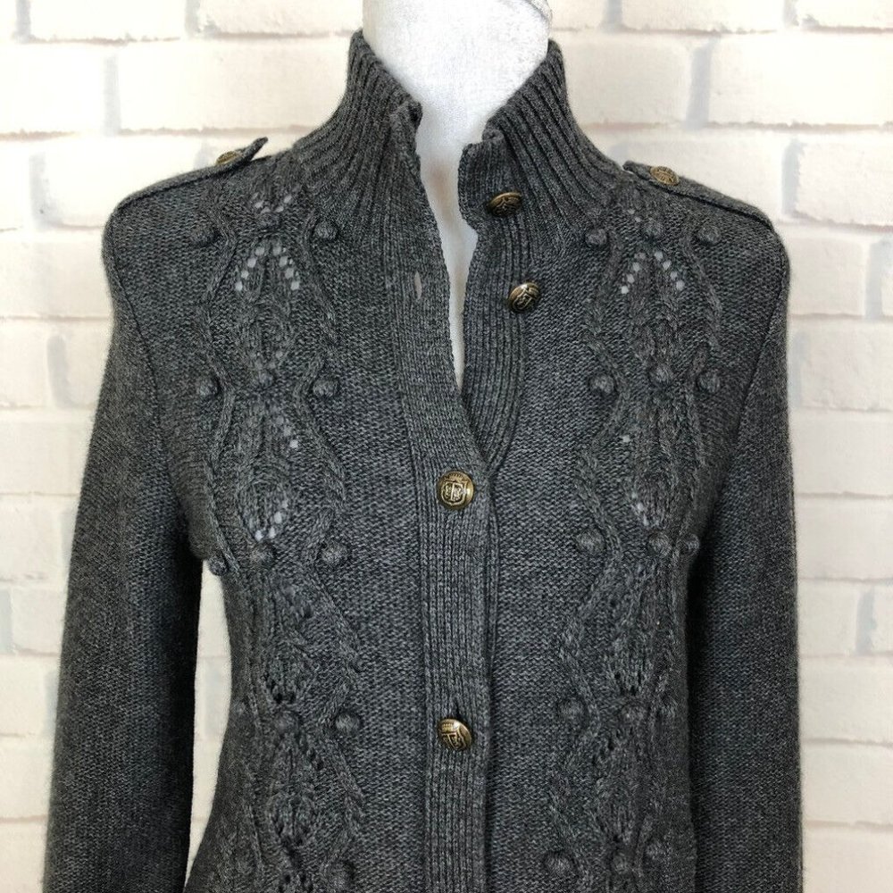 Talbots Gray Bauble Cardigan Sweater Size S - Picture 4 of 6